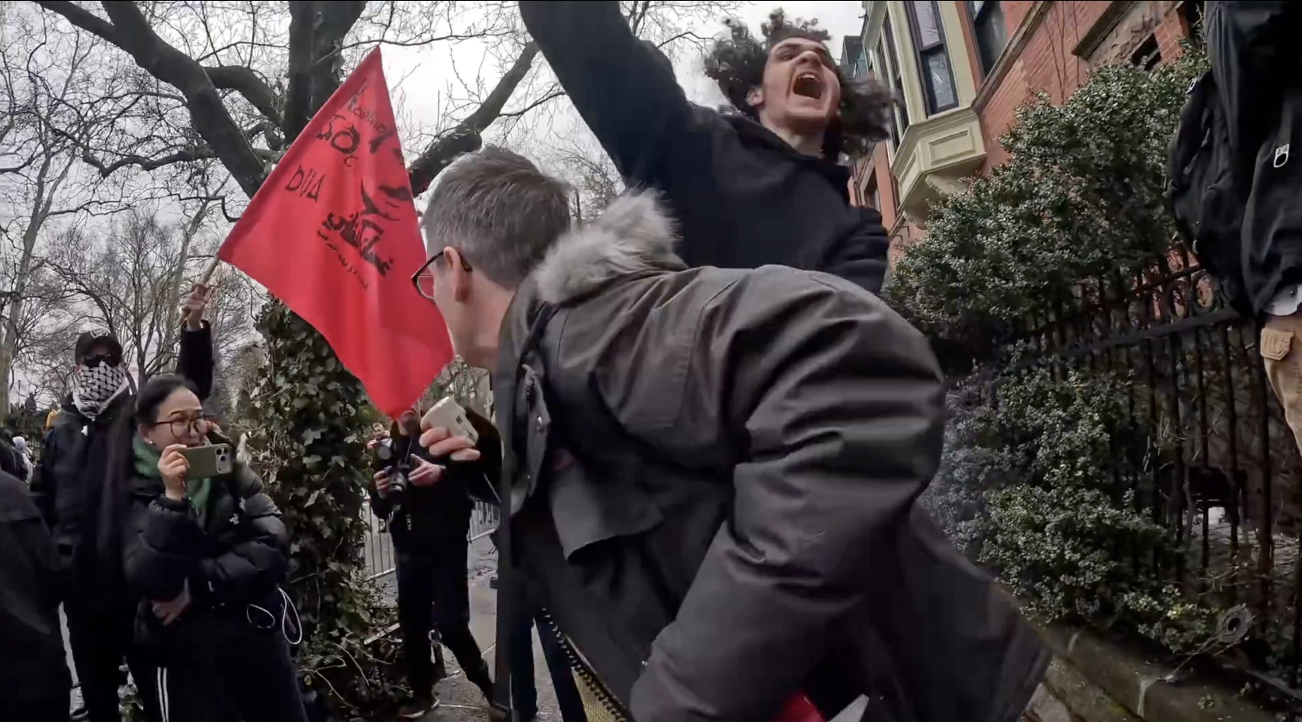 NYC Protester Records Insane Moment Alleged Terrorist Shouts Allahu Akbar' and Jumps on His Back to Throw Explosive