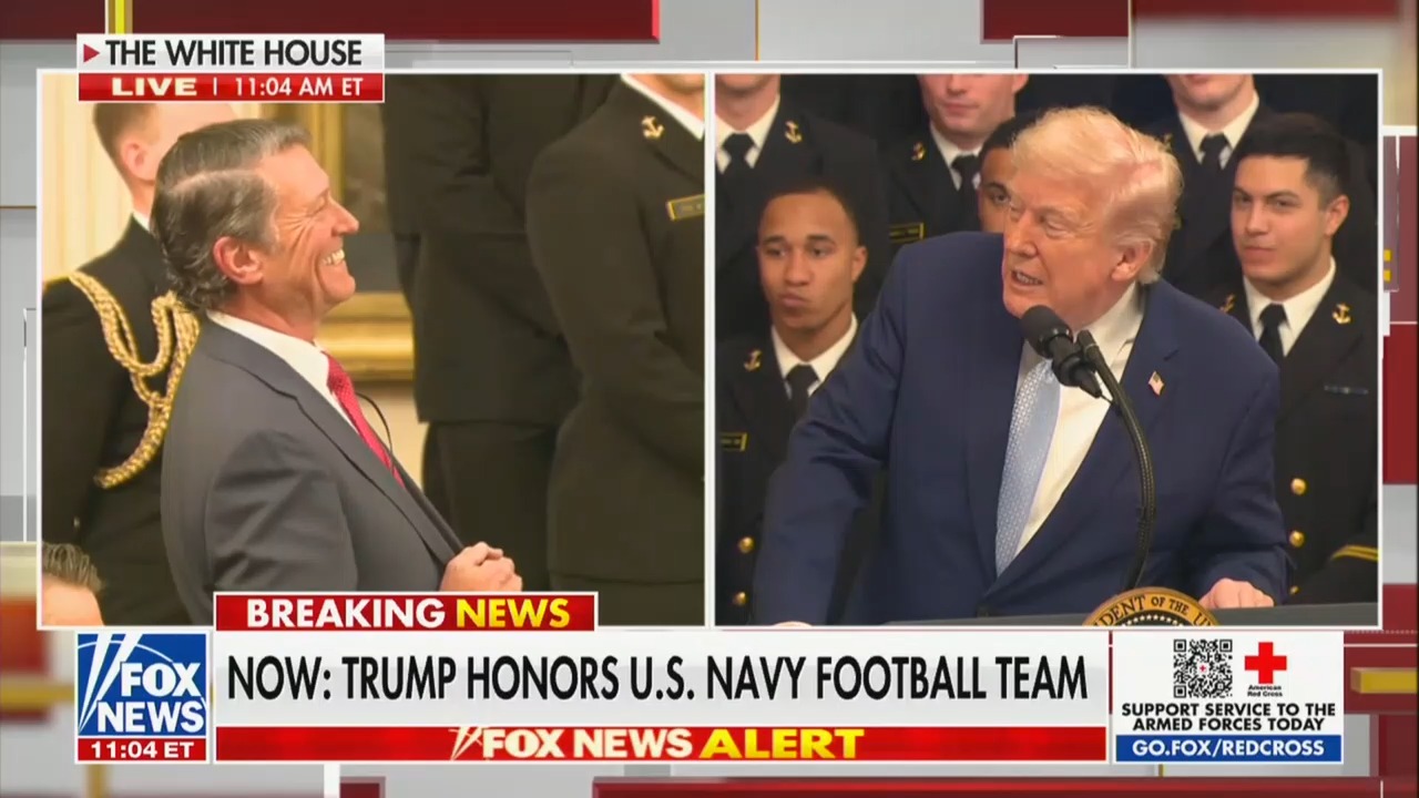 Trump's Former Doc Beams as President Asks if He's Healthier Than a Bunch of Navy Football Players