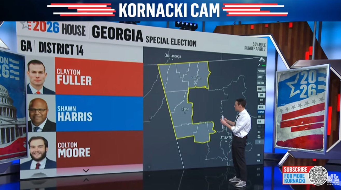 '17-Point Net Shift': Kornacki on Why Race to Replace MTG in Congress Is Another Bad Sign for the GOP