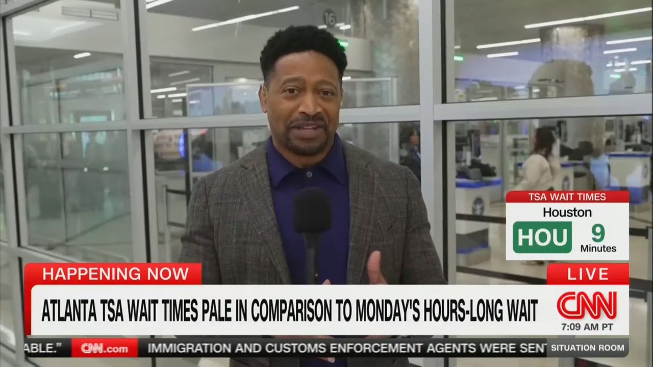 CNN Reporter Raves Over Drop in Airport Wait Times Since Arrival of Trump's ICE Agents: I Almost Can't Believe I'm Able to Say This!'