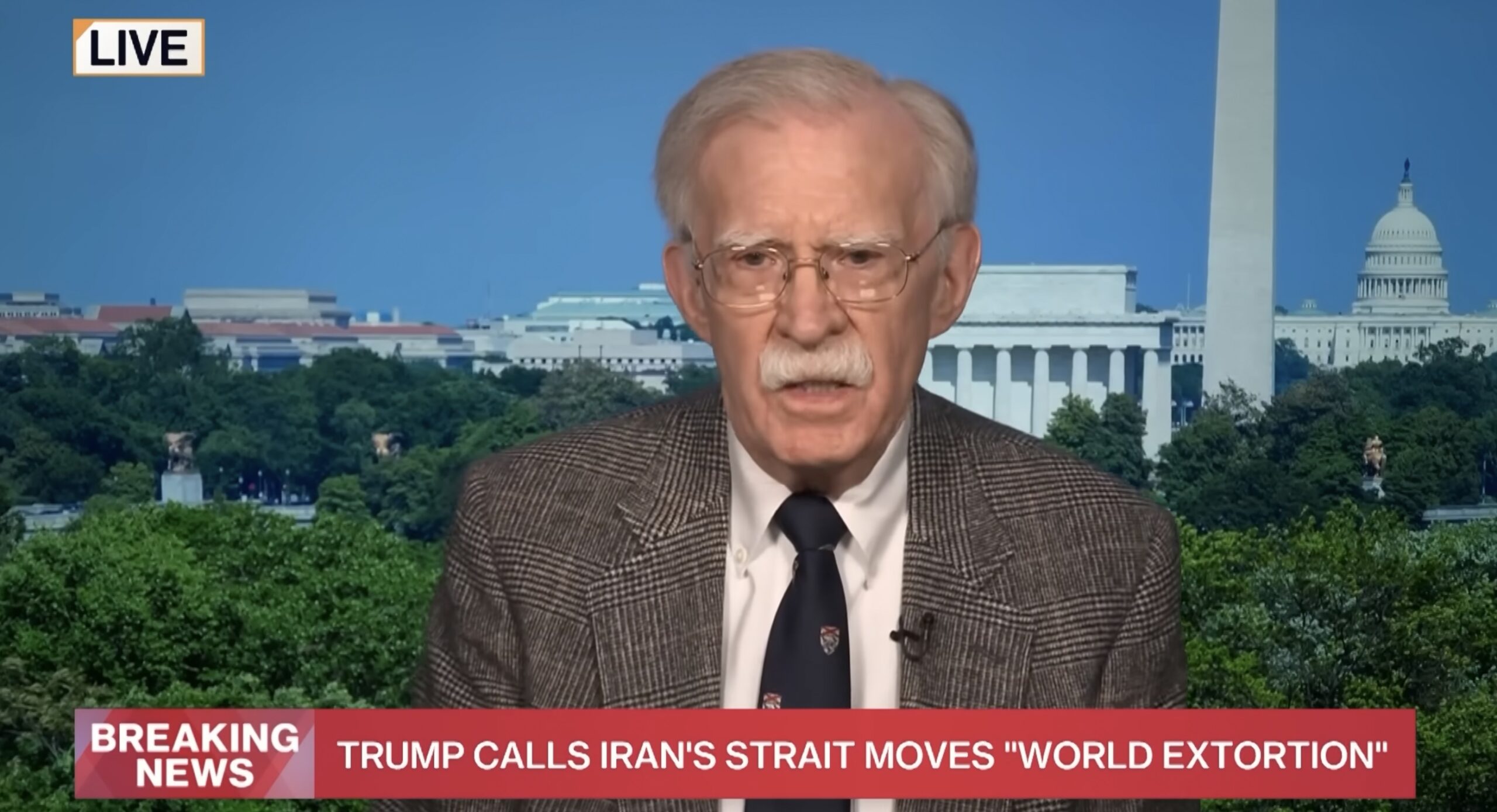 Trump Foe John Bolton Gives Thumbs Up to President's Naval Blockade of Strait of Hormuz