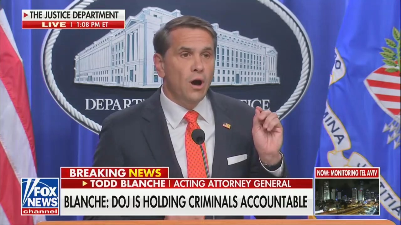 New AG Todd Blanche Fumes Over Question About Weaponization' of DOJ Against Trump Enemies
