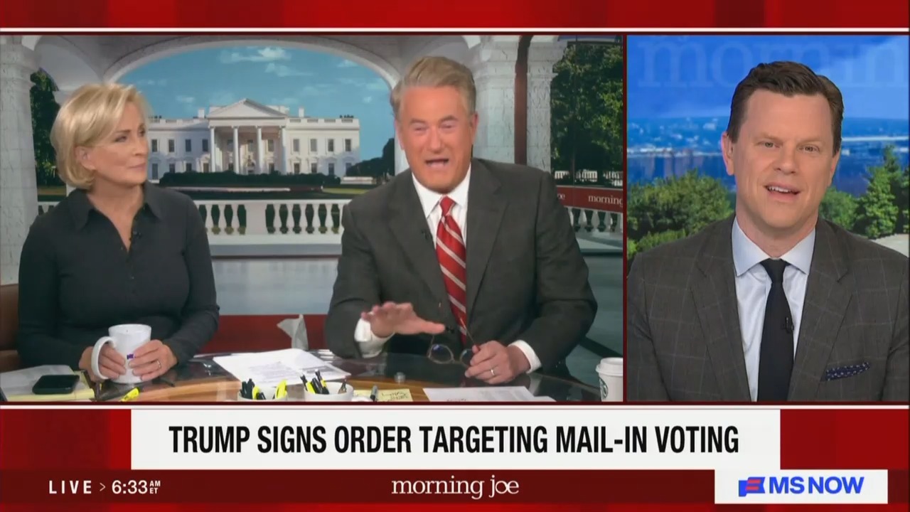 Joe Scarborough Busts a Gut at Trump's Preposterous' Defense of Mail-In Voting EO: He Knows It's Unconstitutional, Right?'
