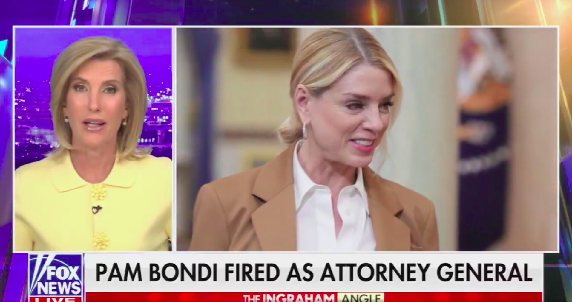 Laura Ingraham Says Trump Fired Pam Bondi Because She Had Become a Political Liability'