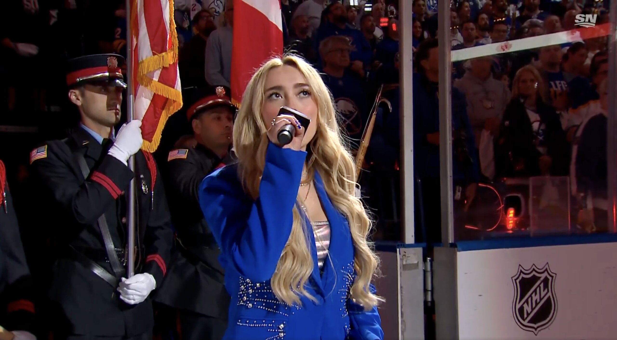 WATCH: Buffalo Sabres Anthem Singer Gets an Assist From the Crowd After Mic Cuts Out