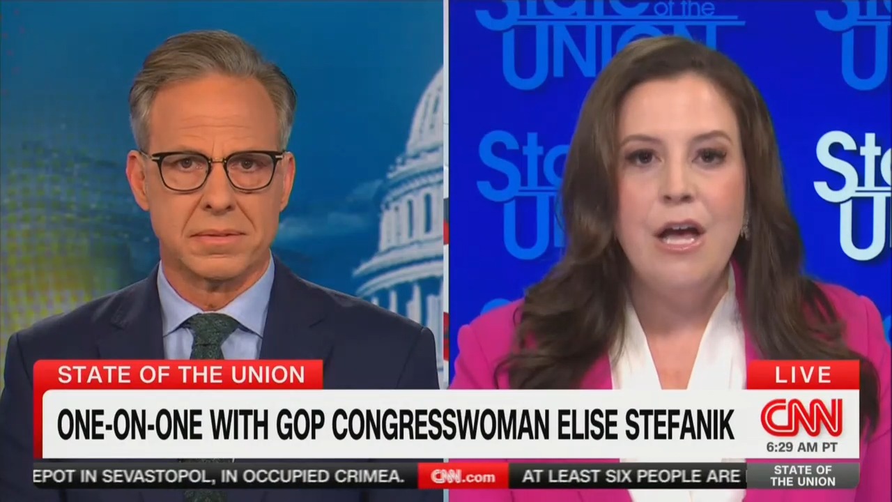 Jake Tapper Battles Stefanik Over Trump 'Call for Genocide'