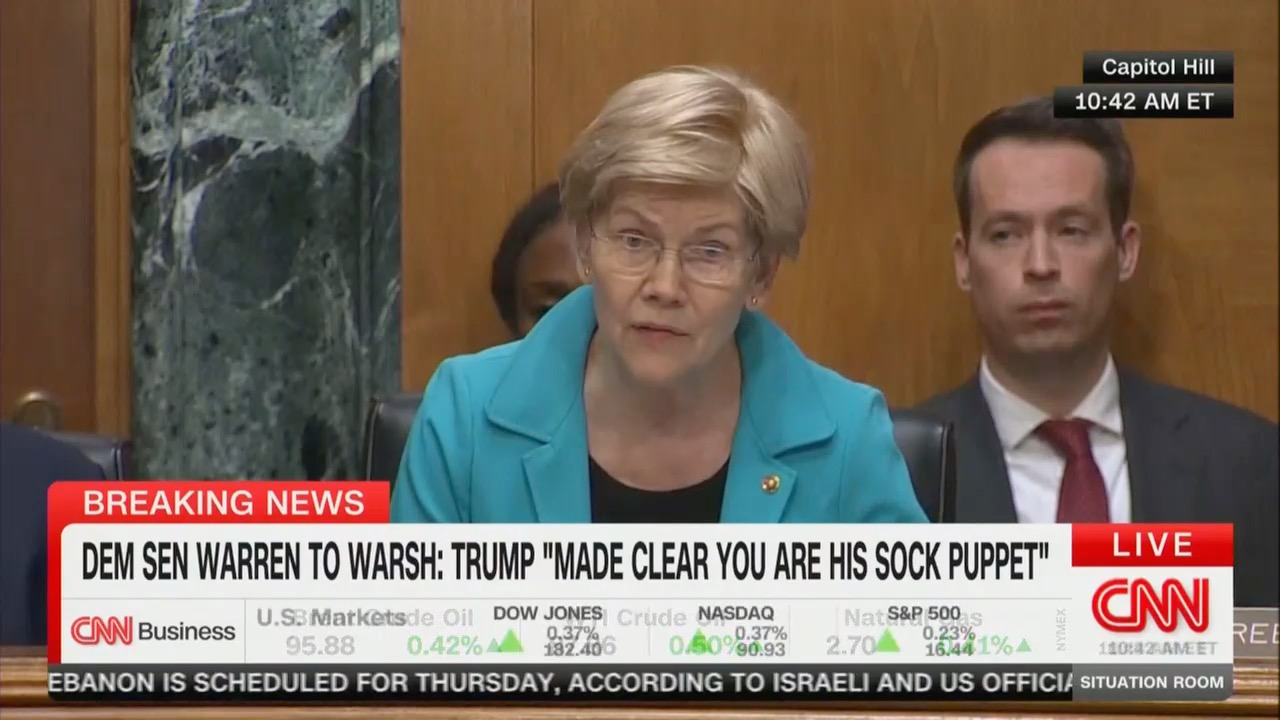 You Don't Have the Courage!' Elizabeth Warren Dresses Down Trump's Fed Nominee