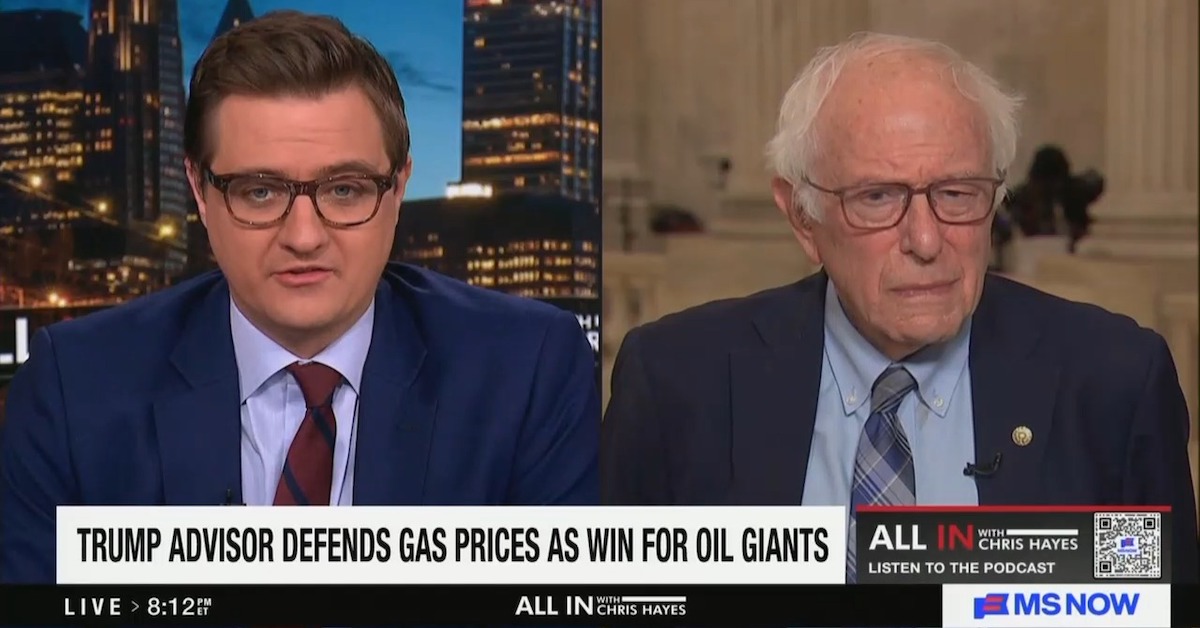 Bernie Sanders Cracks Up Over Trump Honcho's Gas Prices Spin