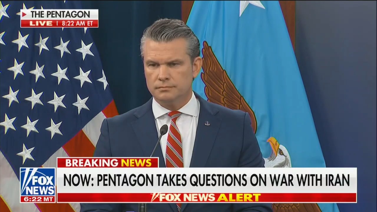 Pete Hegseth fumed over a question, during his Tuesday press briefing, from a reporter who bluntly accused President Donald Trump of capitulating on Iran.