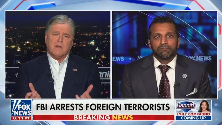 Hannity Tells Embattled Kash Patel, Obviously, You're Doing an Incredible Job'