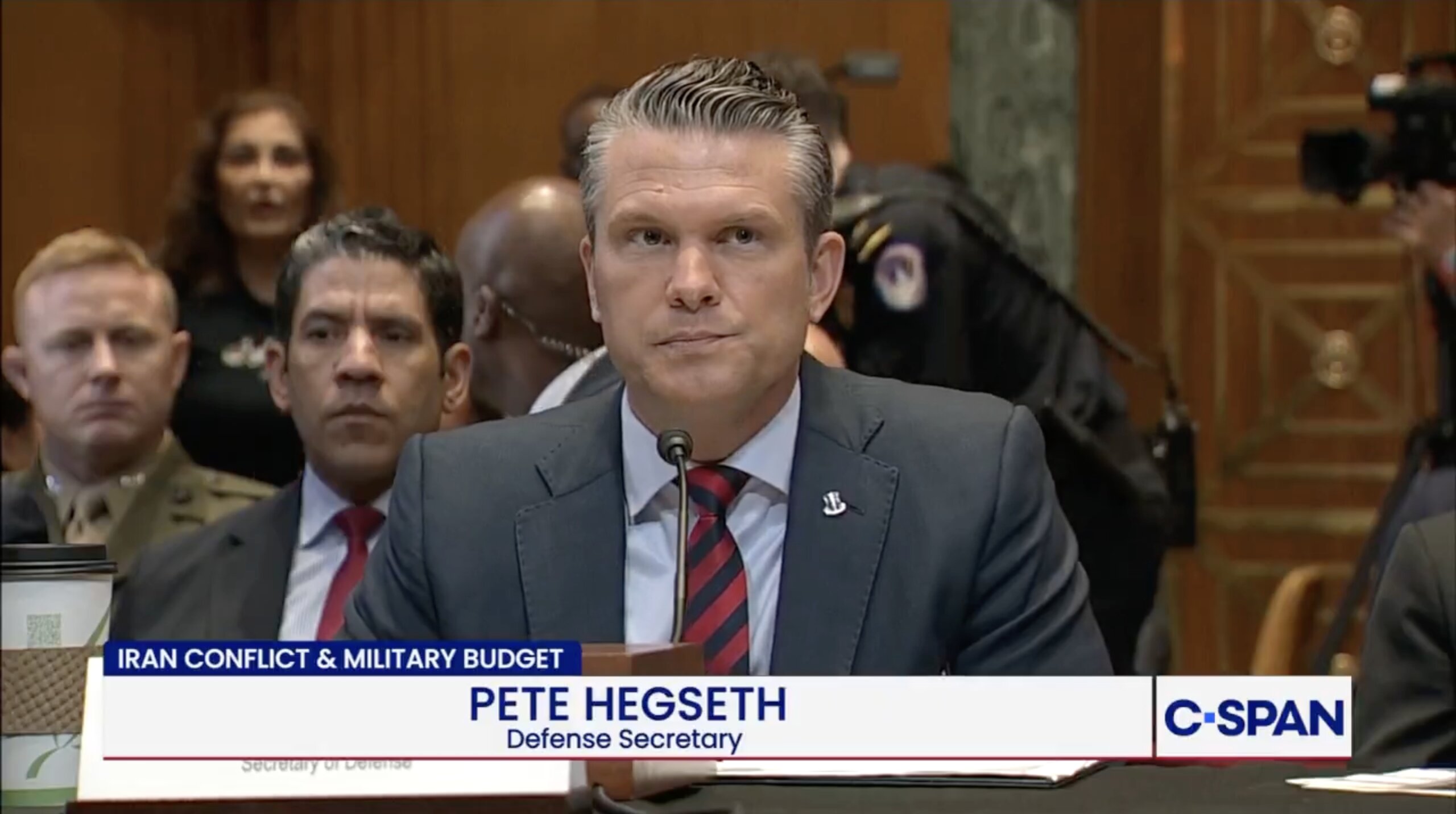 Hegseth Hearing Opener Disrupted by Protester: Complicit in the War Crimes!'