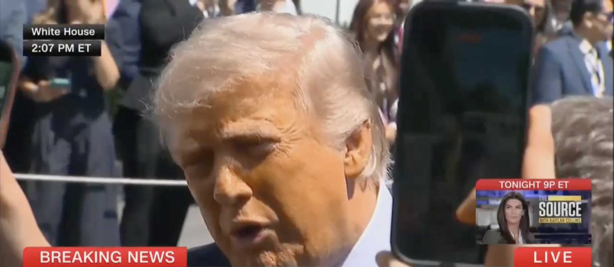 Trump Asked at White House if He's OK With Critics of Iran War Serving in the Military