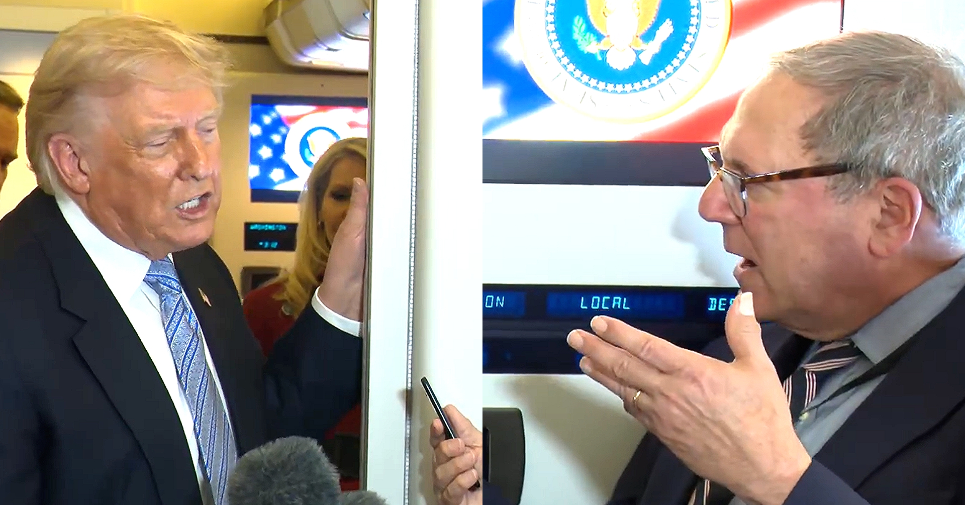 Trump Slams Reporter Inches From His Face on Air Force One