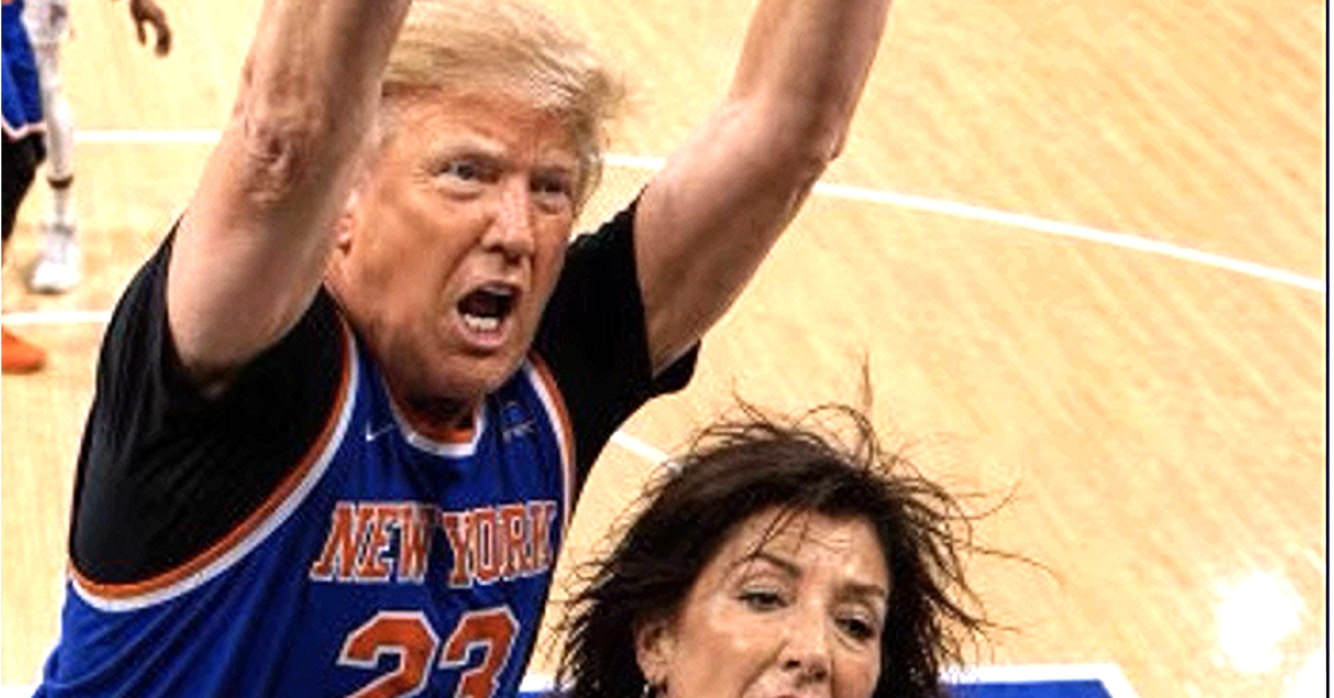 President Donald Trump went on an AI posting binge on Saturday, throwing up images of him dunking in a New York Knicks jersey and a whole lot more.