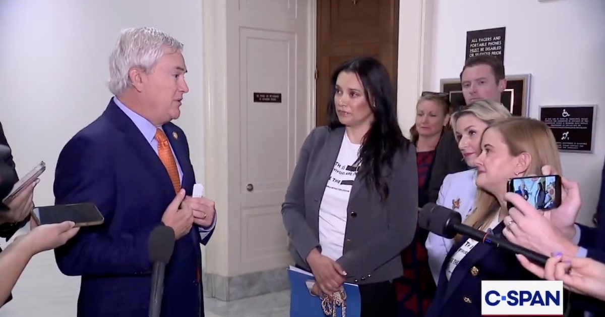 James Comer Pressed by Epstein Survivors Outside Pam Bondi Deposition: We Want Justice'