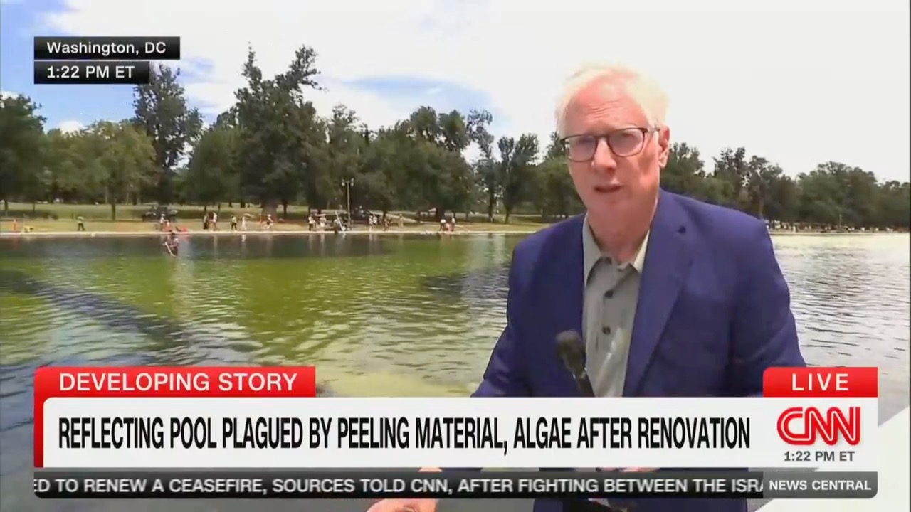Art of the Peel: Tourists Are ‘Tearing Off Pieces’ of the Reflecting Pool’s Peeling Paint to ‘Take as Souvenirs’