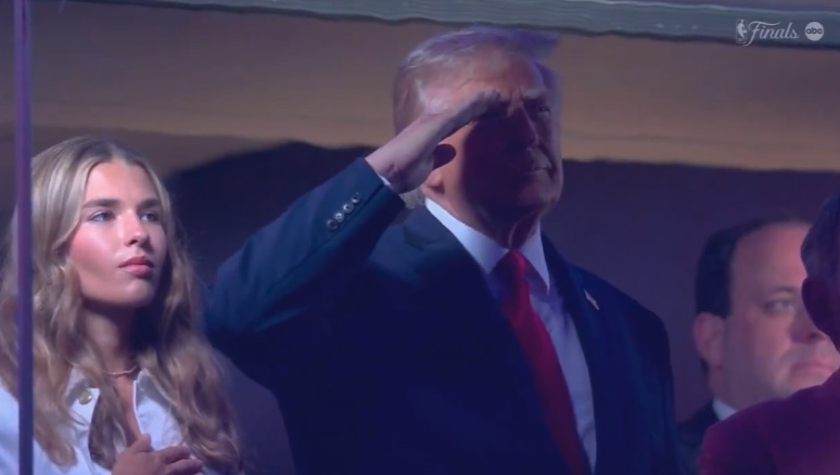 President Donald Trump was showered with boos on Monday night at Madison Square Garden during Game 3 of the NBA Finals between the New York Knicks and the San Antonio Spurs.