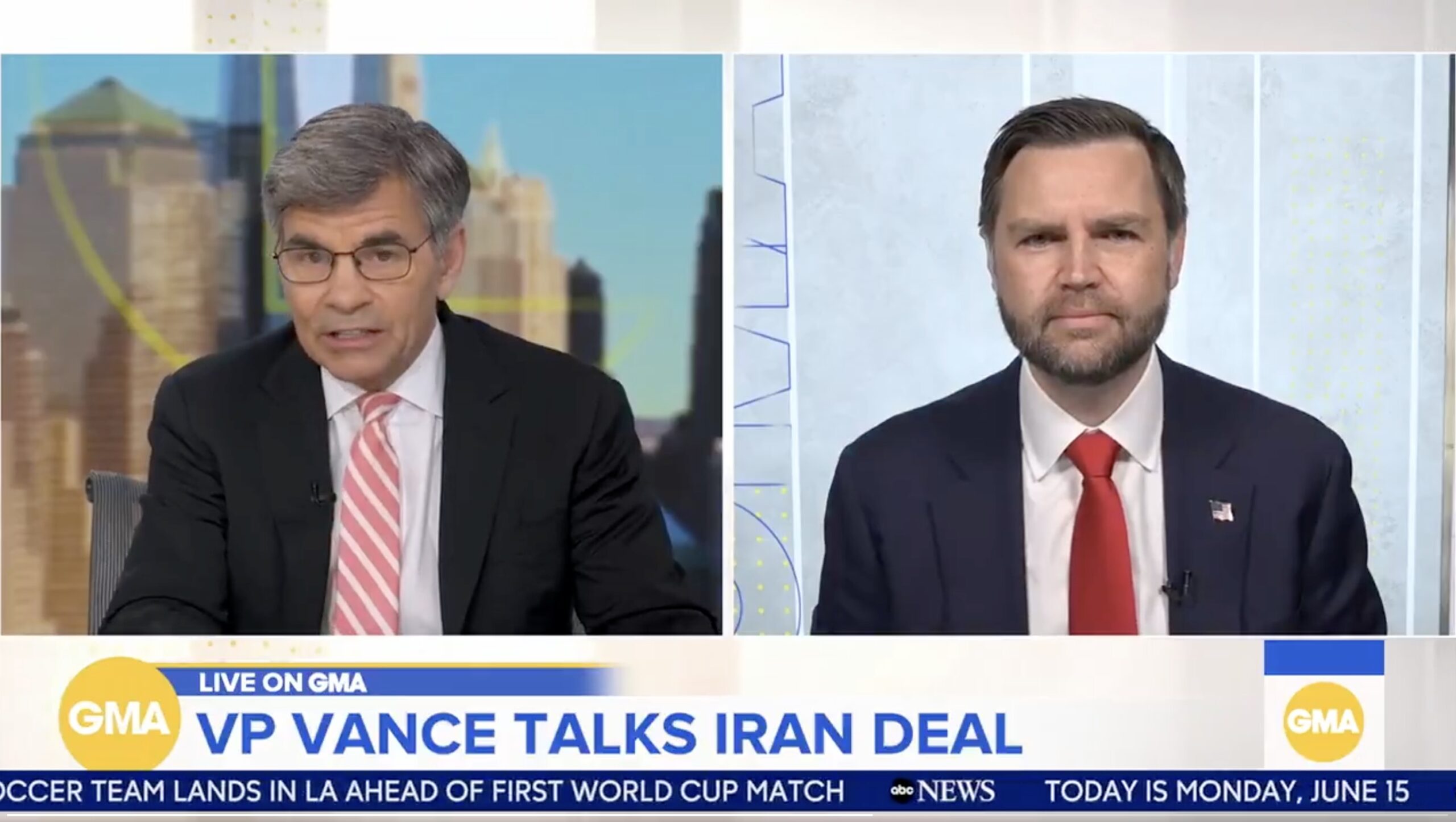 ‘Is That True?’ Stephanopoulos Confronts JD Vance About Iran’s Peace Deal Claims