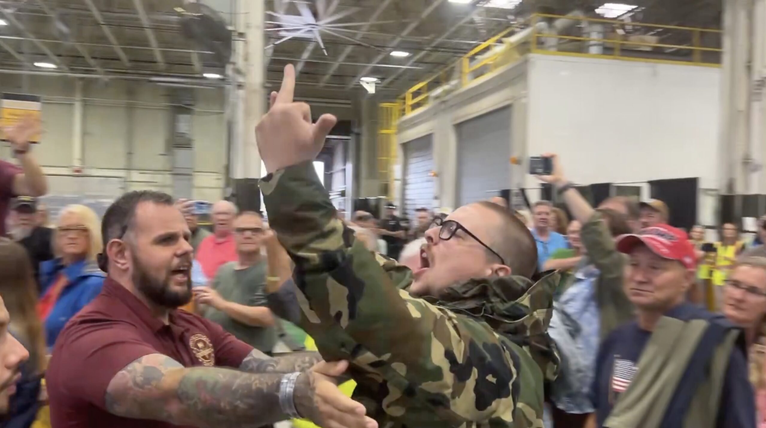 Protester Escorted Out of Trump Rally in Pennsylvania Flipping the Bird and Shouting ‘Pedophile!’