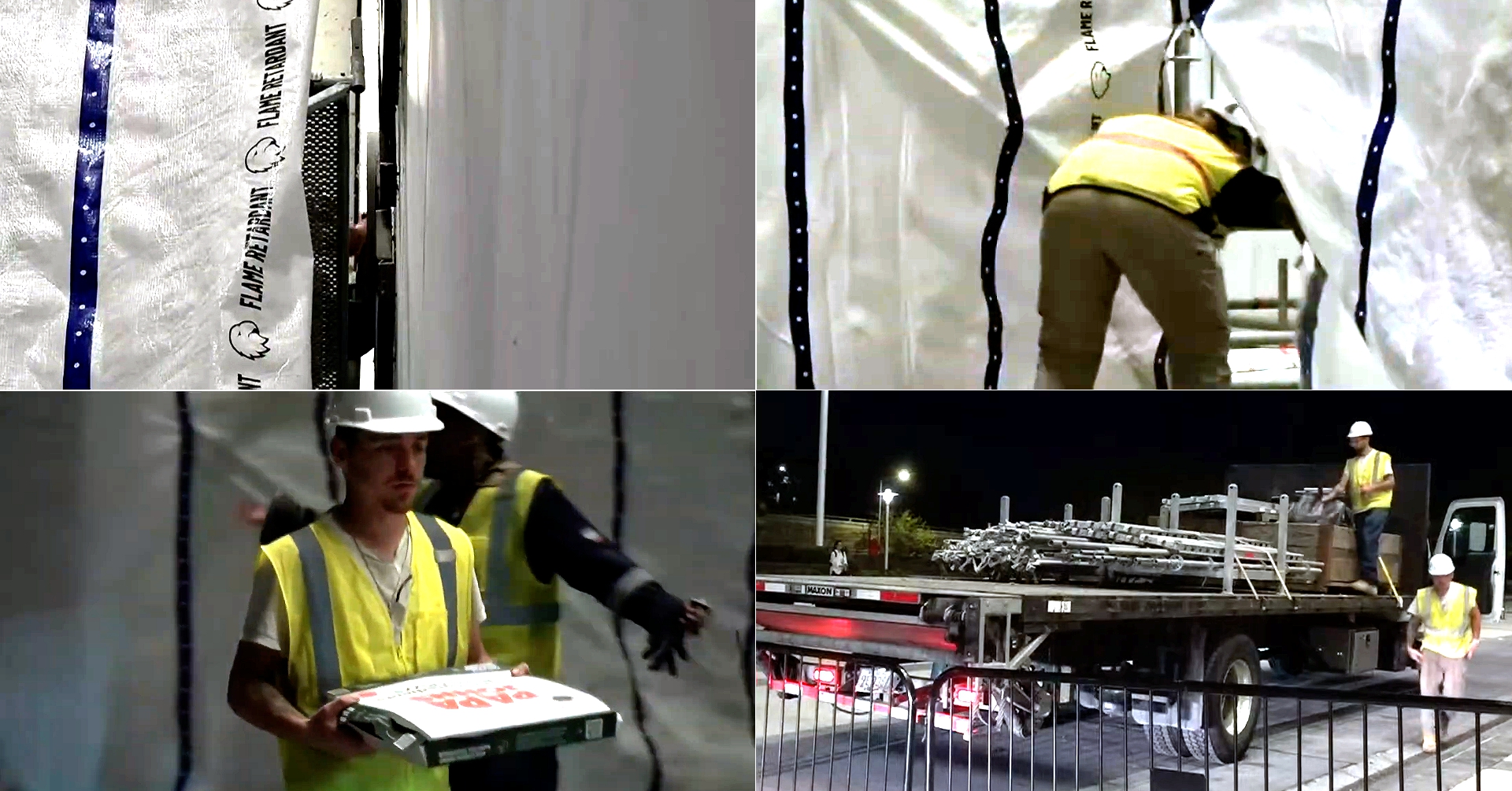 Watch The Moment Workers Pry Trumps Name Off Kennedy Center Behind Tarp By Hand Drive Away When Its Done