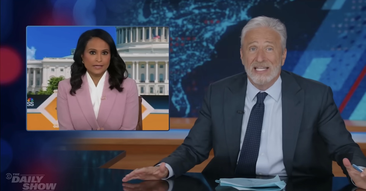 Jon Stewart Loses It Over Kristen Welker’s Bad Weather Explanation After Trump Storms Out of Interview: ‘F*ck That!’
