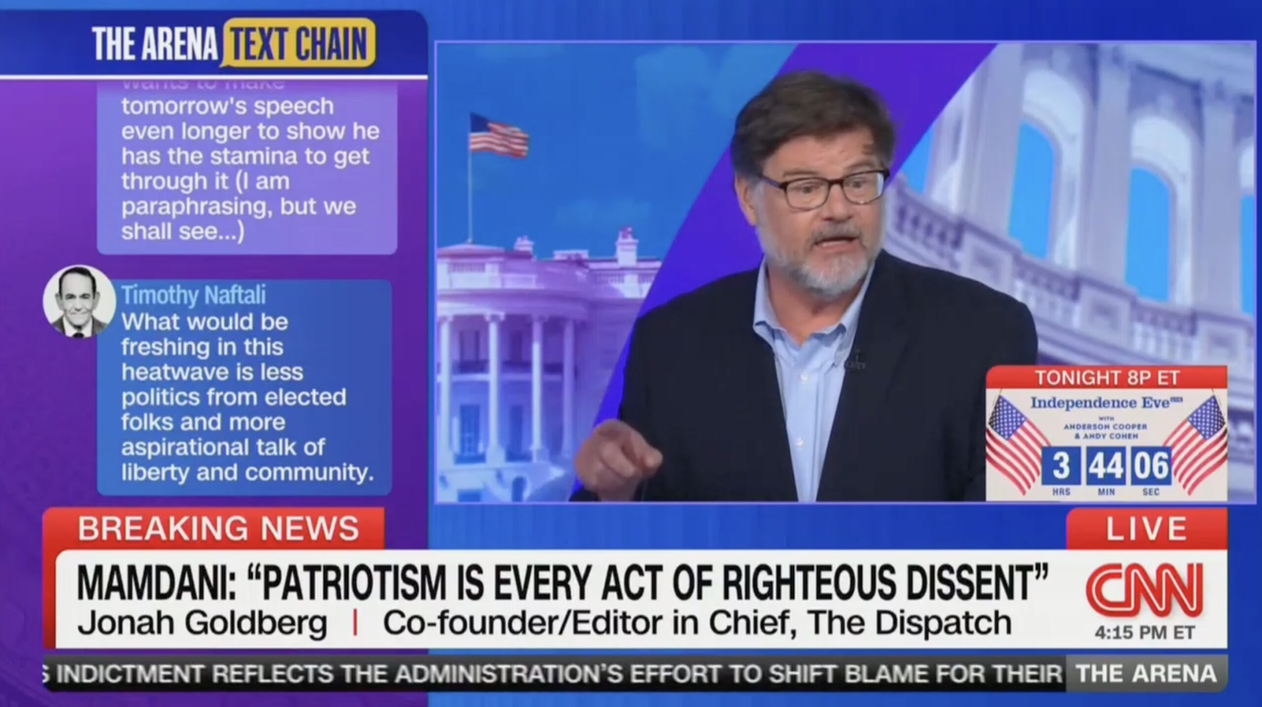 ‘Full of Crap!’ CNN’s Jonah Goldberg Gets Heated Over Mamdani’s July 4 Speech