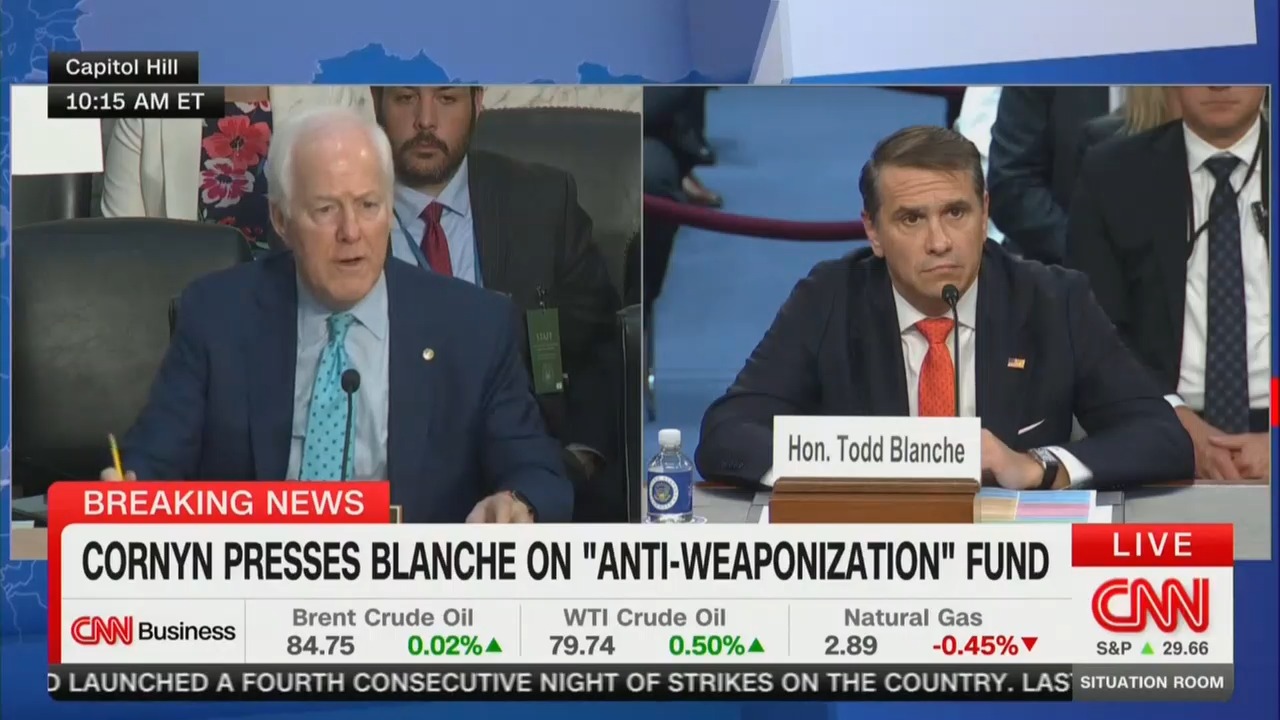 Gop Senator Grills Trumps Ag Nominee On 1 8 Billion Anti Weaponization Fund Theres So Much Thats Unusual About This