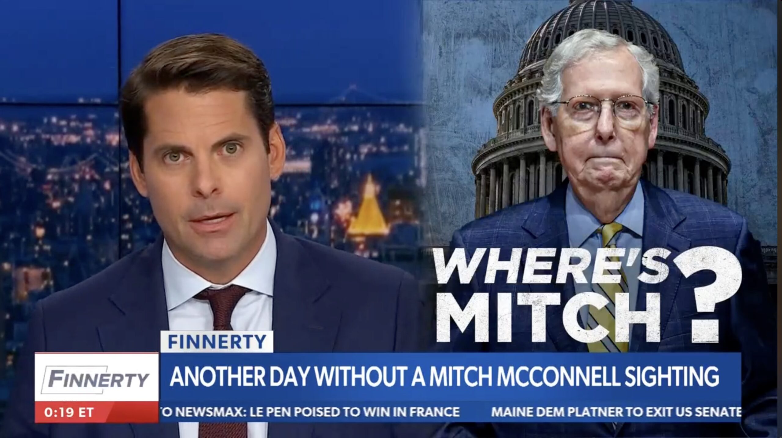 Newsmax hosts Carl Higbie and Rob Finnerty went off on Republicans for their response to Mitch McConnell's health scare, with Higbie calling it "bullsh*t."