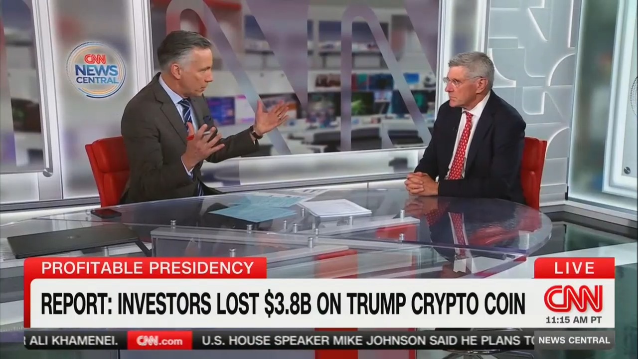 Jim Sciutto Presses Stephen Moore About Trump Memecoin Losses: ‘People Bought It Because of Him!’